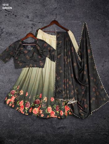 AAWIYA 1018 GREEN TRADITIONAL LEHENGA CHOLI WHOLESALER IN SURAT